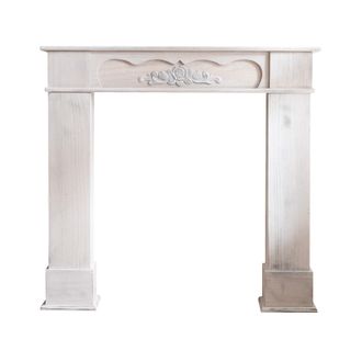 Mobili Rebecca Mobili Rebecca - Rebecca Mobili Consola Decoracion Chimenea Madera Blanco Clasico 99x104x21