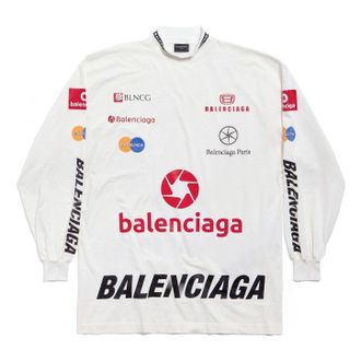 Balenciaga (WMNS) Balenciaga Top League Long Sleeve T-shirt White 767879TPVE99000