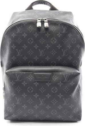 Louis Vuitton Black Coated Canvas Leather Backpack Handbag (Pre-Owned)