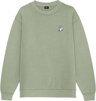 Dalix Heartly Ghost Womens Heavyweight Relaxed Sweatshirt in Oil Green at Nordstrom, Size Xx-Large