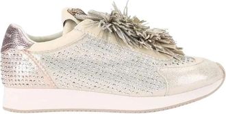 Kurt Geiger Islington Pom Pom Sneaker - Dames - Sneakers - Beige - 37 EU - Leer - Schoenen