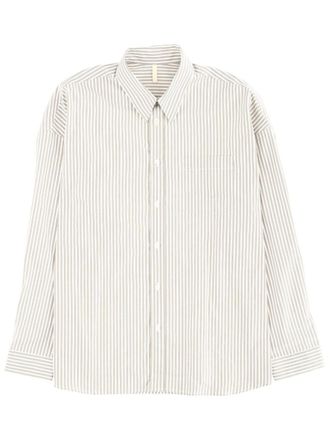 Sunflower Beige Loose Stripes Shirt
