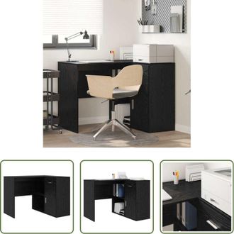vidaXL Scrivania in legno - Scrivania ad angolo con cassetto Rovere Nero 102 x 88 x 75 cm