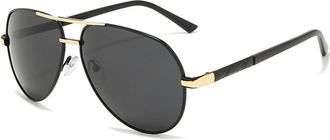 Generic Polarized Sunglasses for Men - Retro Double Beam Skeleton Design, Anti-Glare for Travel and Fishing