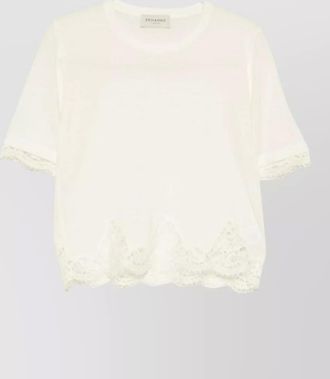 Ermanno Scervino wool lace trim short-sleeve sweater