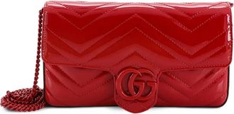 Gucci GG Marmont Flap Bag Matelasse Patent Mini crossbody bag - Rood