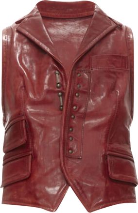 Dsquared2 distressed leather hook bar cropped vest