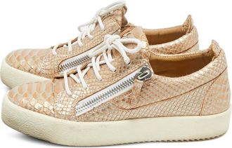 Giuseppe Zanotti Frankie leather sneakers - women - Calf Leather/Calf Leather/Rubber - 39 - Gold