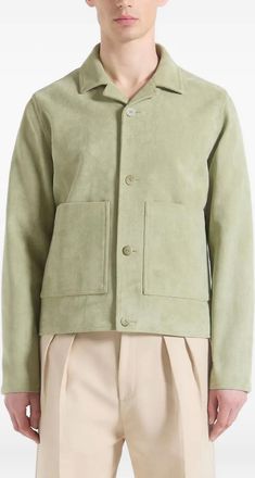 Mani&egrave;re De Voir Giacca Michel in pelle scamosciata - Verde