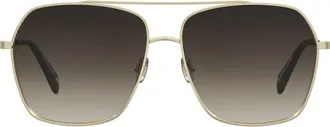 Kate Spade New York adley 59mm gradient square sunglasses in Gold/brown at Nordstrom