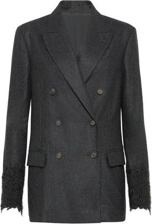 Brunello Cucinelli Blazer with wispy lace cuffs in Dark Grey at Nordstrom, Size 36 It