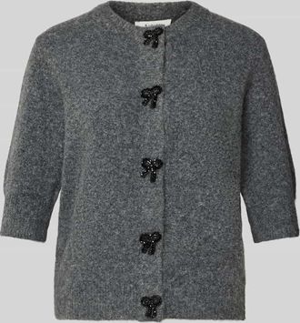 b.young B.Young Strickjacke mit 1/2-Arm Modell Omea in Dunkelgrau, Größe S