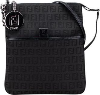 Fendi Pre-owned Cross Body Bags, female, Black, Size: ONE SIZE Pre-owned Canvas crossbody-bags