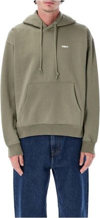 Obey Hoodies & sweatvesten, Heren, Groen, M, Wereld in Vlammen Grafische Hoodie