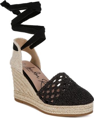 London Rag Sea Breeze Espadrille Platform Wedge Pump in Black at Nordstrom Rack, Size 6