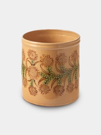 Poterie d'&Eacute;vires Flowers Hand-Painted Ceramic Utensil Pot