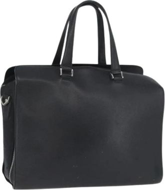 Louis Vuitton Pre-owned Handbags, female, Black, Size: ONE SIZE Pre-owned Taiga Leather Business Bag