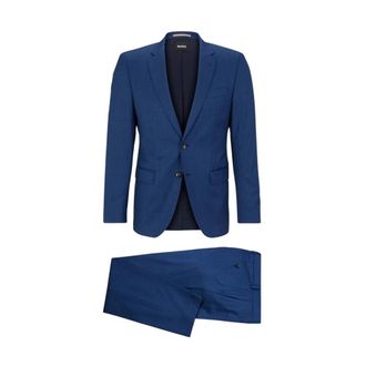 HUGO BOSS Heren, Pakken, Blauw, Maat: XL Wol
