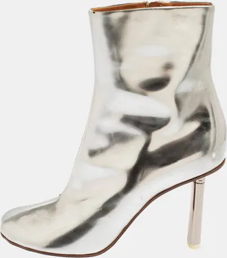 VETEMENTS Silver Leather Ankle Boots