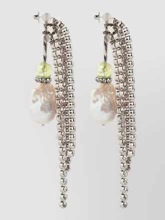 Dries Van Noten hoop earrings dangling pearl crystal strands