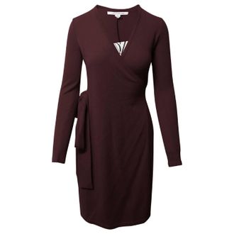 Diane Von F&uuml;rstenberg Womens Linda Wrap Style Wool Cashmere Dress In Brown
