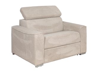 Vente-Unique Poltrona Letto Express In Velluto A Coste Beige Letto 70 Cm Materasso 18 Cm - Vizir