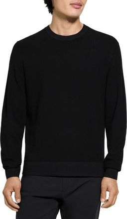 Theory Riland Crewneck Sweater in Black - 001 at Nordstrom, Size Xx-Large
