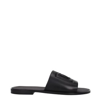 Dolce & Gabbana Uomos Sandali E Zoccoli In Pelle Nera