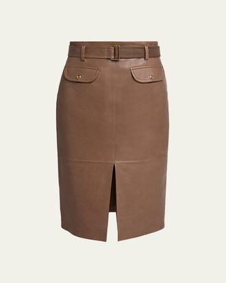 Moncler Leather Pencil Skirt