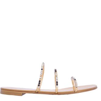Giuseppe Zanotti Ladies Gold Dark Colorful Rhinestone-Embellished Sandals, Brand Size 36 ( US Size 6 )
