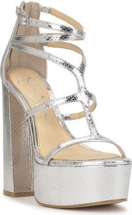 Jessica Simpson Aamina Platform Sandal in Silver Mtsnpp at Nordstrom Rack, Size 7.5