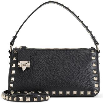 Valentino Garavani Borsa a spalla piccola in pelle di vitello granata - - Bags - Donna - Nero - ONE SIZE