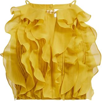 Aje Top Cleo con ruches - Giallo
