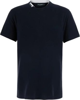 Dolce & Gabbana Jersey t-shirt - Heren - T-shirts - Blauw - L - Katoen - Tops