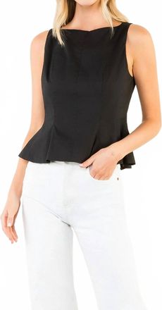 THML Clothing Sleeveless Peplum Top In Black