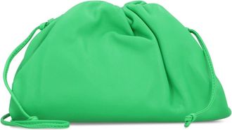 Bottega Veneta Kleine Leren Pouch met Drukknoopsluiting - Dames - Schoudertassen - Groen - ONE Size - Leer - Tassen