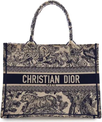 Dior Pre-owned Dior Medium Canvas Embroidered Dioriviera Toile De Jouy Book Tote Ladies QVUR1FFRFM942YGU