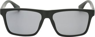 Calvin Klein Matte vierkante zonnebril heren (Zwart)