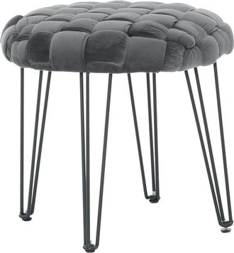 Linon Scarlet Round Ottoman Stool