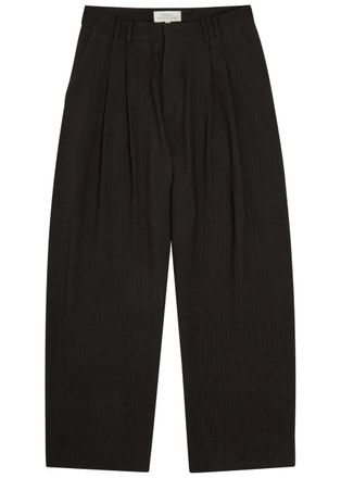 STUDIO NICHOLSON Pleated Wide-leg Trousers - Brown - XL