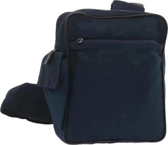 Prada Pre-owned Nylon Cross Body Bag - Dames - Vintage Schoudertas - Blauw - ONE Size - Nylon - Vintage