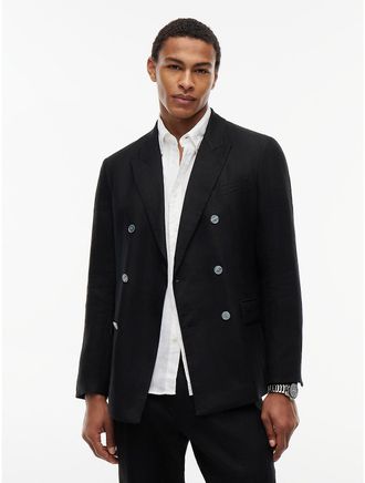 Tommy Hilfiger Mens New York Label Linen Blazer - Black - 50