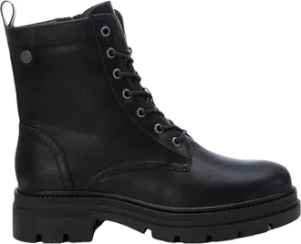 Refresh Schoenen, Dames, Zwart, 37 EU, Leer, Militaire Enkellaars