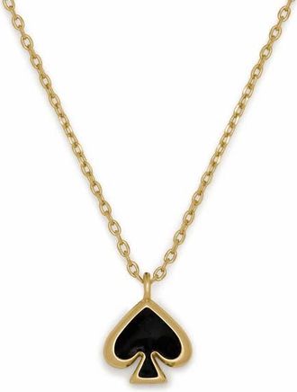 Kate Spade New York mini spade pendant necklace in Black at Nordstrom