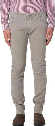 Jacob Cohen Bobby Slim-fit Broeken - Heren - Slim Fit Broeken - Grijs - W35 - Katoen - Broeken