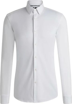 HUGO BOSS Casual overhemd met lange mouwen - Heren - Zakelijke Overhemden - Wit - 3XL - Katoen - Overhemden