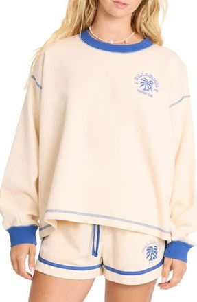 Billabong Back to It Graphic Sweatshirt in White Cap at Nordstrom, Size X-Small