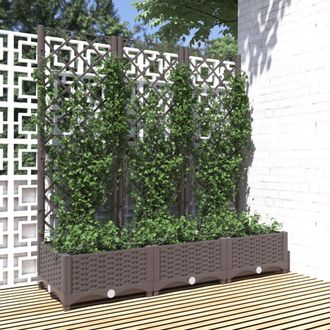 vidaXL Jardinera Con Enrejado Pp Marr&oacute;n 120x40x121,5 Cm Vidaxl