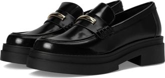 Steve Madden Womens Steve Madden Rodrigo Loafer Black Slip-On Platform Shoes RHS6524