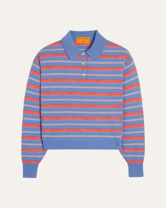 Guest In Residence Collegiate Stripe Cashmere Polo